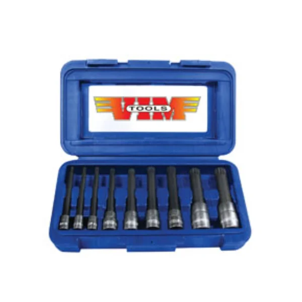 VIM Tools 9 Piece XZN Triple Square, Spline Drive Bit Set