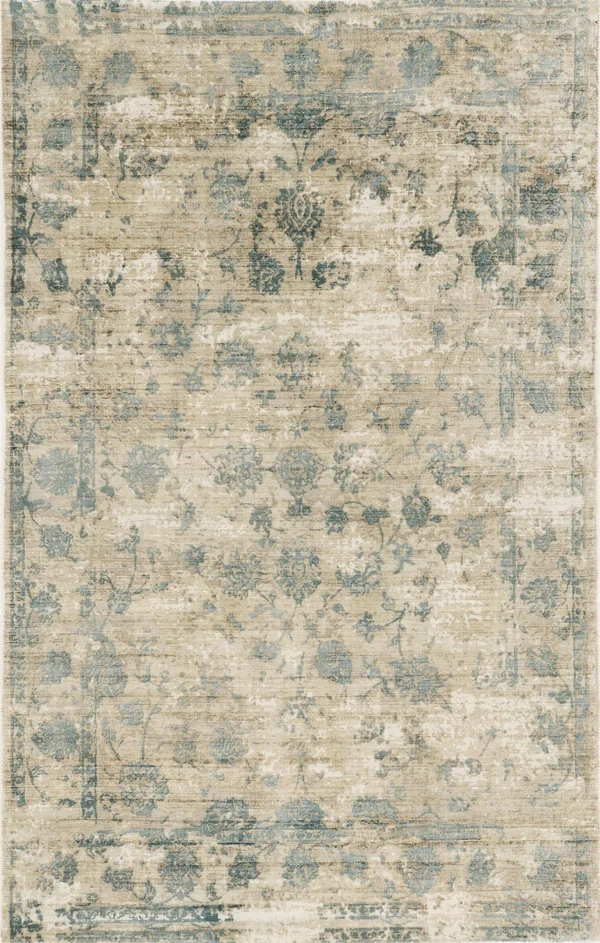 Kas Indulge 0805 Elegance 3&3x22 x 5&3x22 Sand - Blue Area Rug