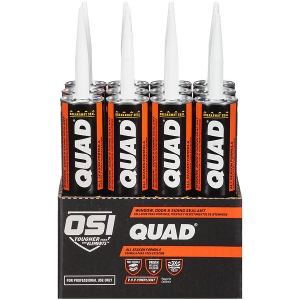 OSI Quad Advanced Formula 10 fl. oz. Red #955 Exterior WINDOW - DOOR, and Siding Sealant (12-Pack) 1637174