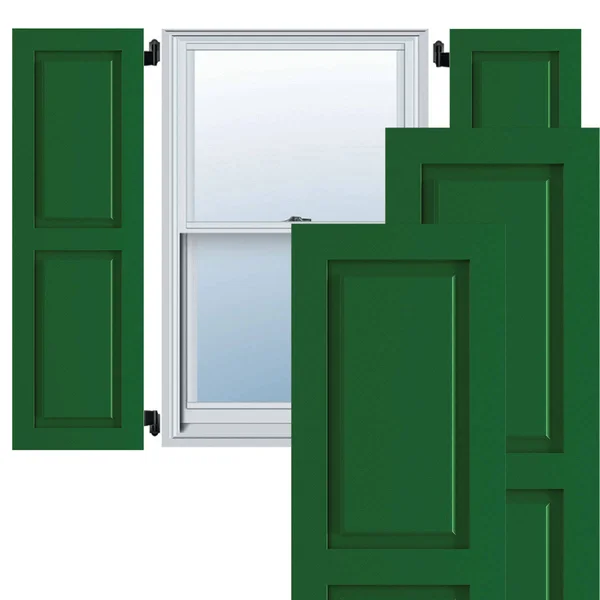 Ekena Millwork CWR12X062CGC 12x22W x 62x22H Exterior Composite Raised Panel Shutters (Per Pair) - Chrome Green