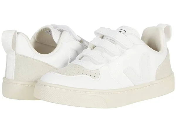 Veja White & Grey V-10 Sneakers - Size: 24 Unisex Toddler Kids from Childrensalon