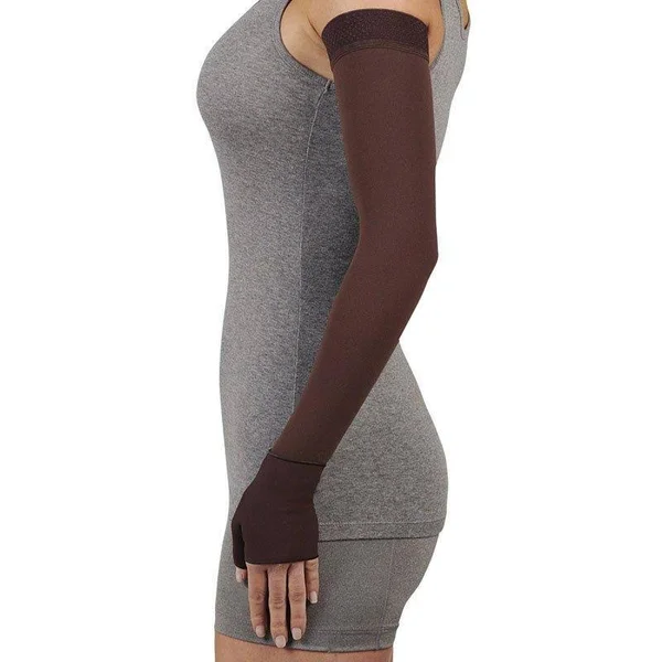 Juzo Soft Max 15-20 mmHg Armsleeve w/ Silicone Top Band, IV, Chocolate