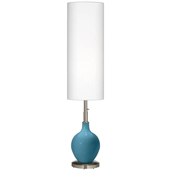 Color + Plus Great Falls Ovo Floor Lamp, Blue