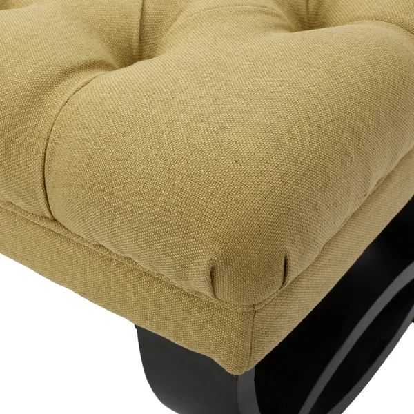 Colette Deep Red Tufted Fabric Ottoman Bench