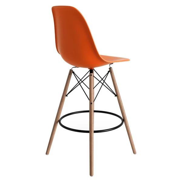 Paris-counter Stools - Natural Finished Legs, Orange