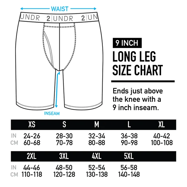 2UNDR Men's Swing Shift Long Leg - Pool Party S