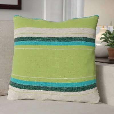 Escamilla Indoor/Outdoor Throw Pillow Red Barrel Studio Color: Lime Stripe, Size: 20x22 H x 20x22 W