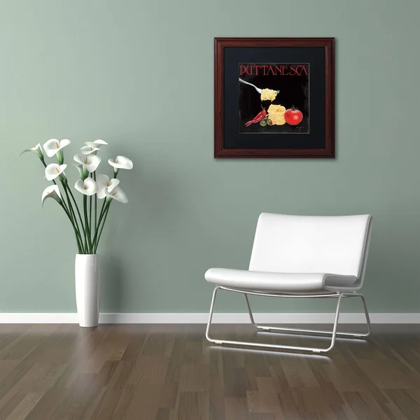 Trademark Fine Art Italian Cuisine I by Marco Fabiano Framed Graphic Art Size: 16x22 H x 16x22 W x 0.5x22 D, Matte Colour: Black