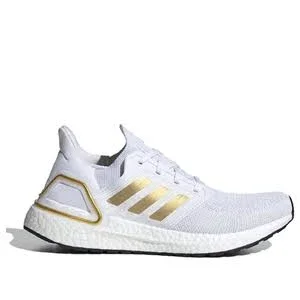 Adidas Womens Ultraboost 2020 Gold Metallic Cloud White/Gold Metallic/Core Black Wmns Marathon Running Shoes/Sneakers EG0727 (Si