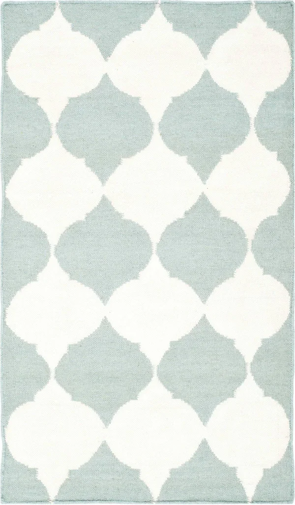 Safavieh Dhurries Blue/Ivory Area Rug; 9& x 12&