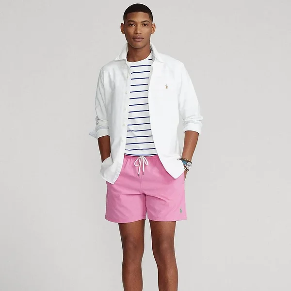 Ralph Lauren Men's 5.75-Inch Traveler Classic Swim Trunk - Size Xs in Resort Rose