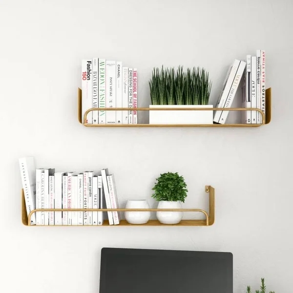 Aspire Home Accents 7326 Syler Modern Wall Shelf Brown - Set of 2