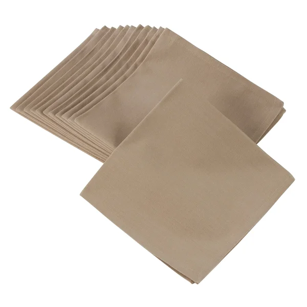 Saro Lifestyle 222.KH20S 100 Percent Square Cotton Dinner Napkins, Khaki - Set of 12