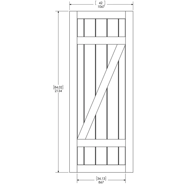 Colonial Elegance Country Unfinished Pine Barn Door Slab 42 in.