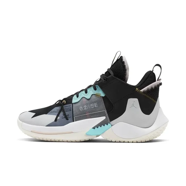 Jordan Mens Why Not Zer0.2 SE Basketball Shoes - Black/Vast Grey/White/Sail - Size 8.5