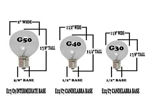 Novelty Lights C9/E17 Outdoor Globe String Lights - Outdoor Patio Party Pergola Garden Backyard Light Set - Heavy Duty Suspended