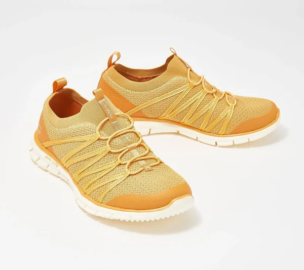 Skechers Stretch-knit Bungee Slip-On Sneakers - Glider Tuneful, Size 10 Wide, Mustard