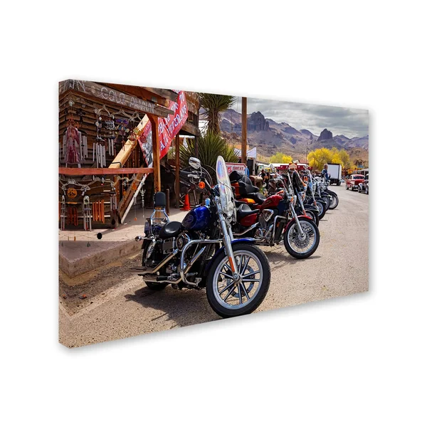 Trademark Art RT 66 Fun Run Oatman Motorcycles' Gallery-Wrapped Canvas Art