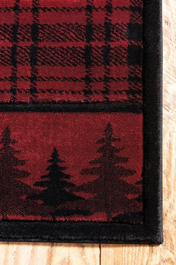 United Weavers Cottage Bear Stone Burgundy Area Rug 7&10x22 x 10&6x22