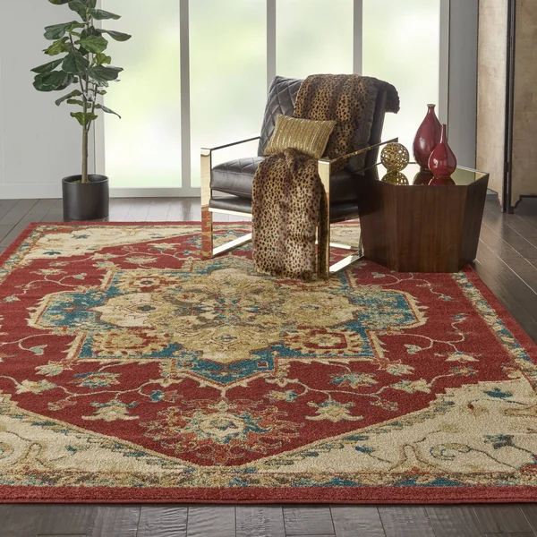 Nourison Traditional Vintage TRV01 Red Area Rug, 8&x 11&