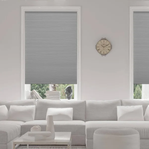 Home Decorators Collection Pewter Cordless Blackout Cellular Shade - 43.25 in. W x 72 in. L - Silver