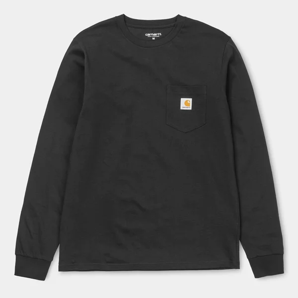 Carhartt WIP Long Sleeve Pocket T-Shirt - Black