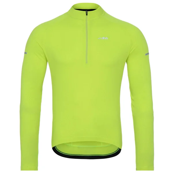 dhb Long Sleeve 1/4 Zipper Jersey x Small Fluro Yellow Jerseys Men's