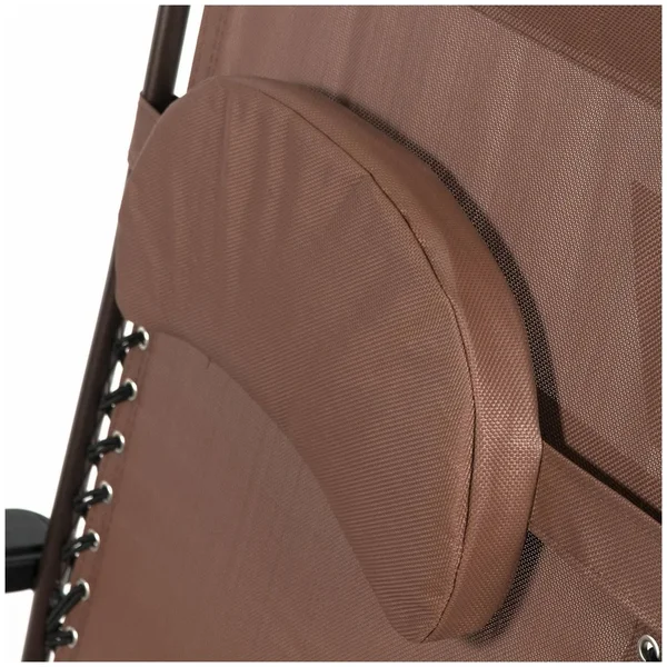 Belleze Case of (2) XL Oversized Zero Gravity Chairs Foldable Recliner Lounge Padded with Pillow Drink Cup Holder, Brown