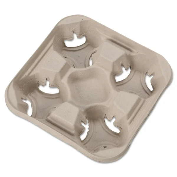 Chinet StrongHolder Molded Fiber Cup Trays 8-32oz Four Cups 300 Carton