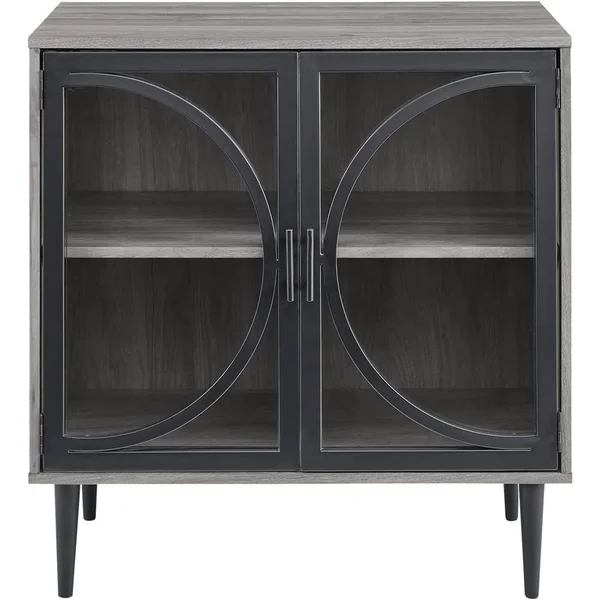 Walker Edison - Industrial Accent Cabinet - Slate Gray