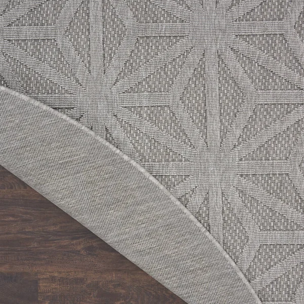 Nourison Palamos Bordered Light Grey 8& Round Area Rug - 7&10x22 x Round