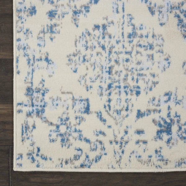 Nourison Jubilant JUB09 Area Rug, Ivory Blue, 7& x 10&