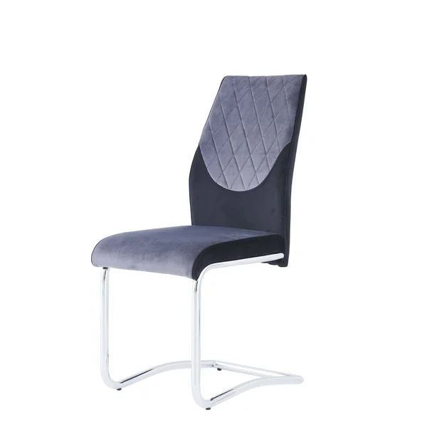 Global Furniture USA Two Toned Black and Grey Velvet Chair
