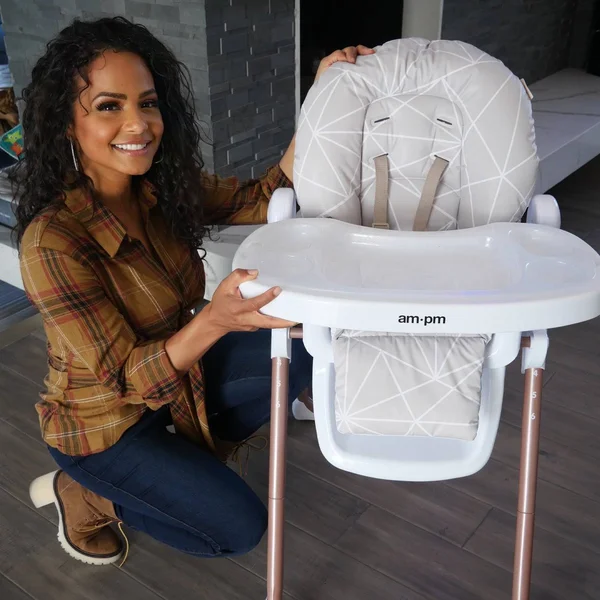 Your Babiie AM:PM by Christina Milian Fitzrovia High Chair in Geometric Mocha