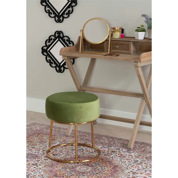 Riverbay Furniture Metal Accent Vanity Stool in Green