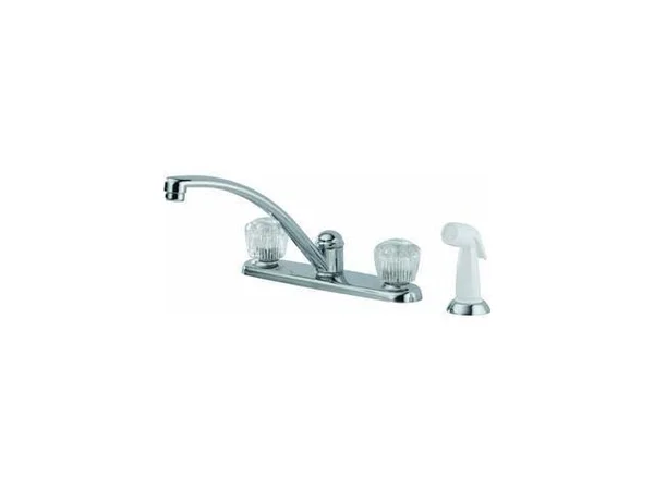 Delta 2402LF Classic Chrome Two Handle Kitchen Faucet with Spray
