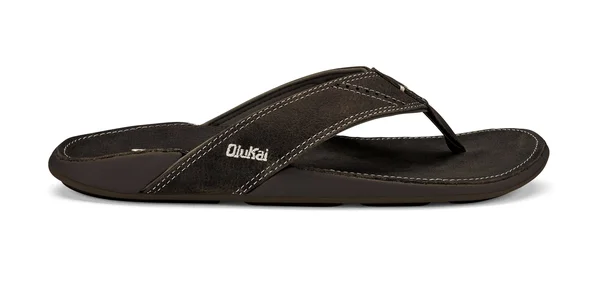 Olukai Men's Nui Leather Flip Flop - Island Salt 15