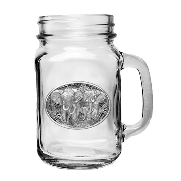 Elephant Mason Jar Mug Set of 2