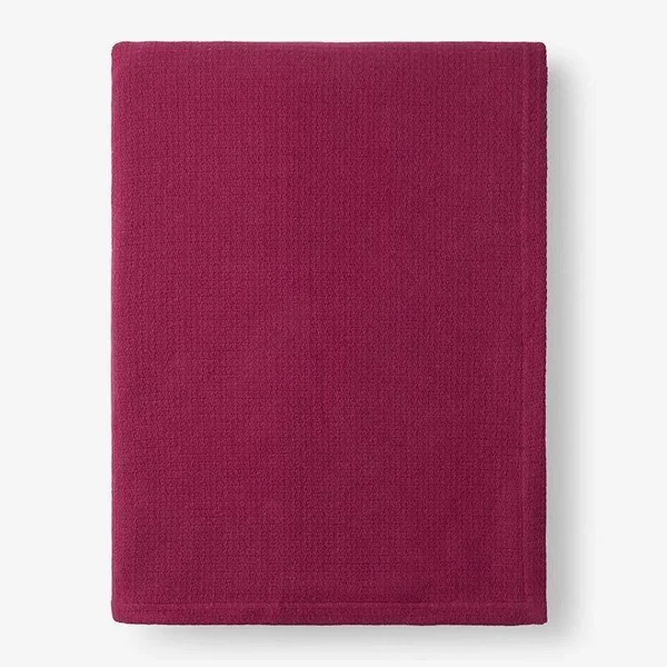 Cotton Weave Blanket - Raspberry - Pink, Size Queen, The Company Store