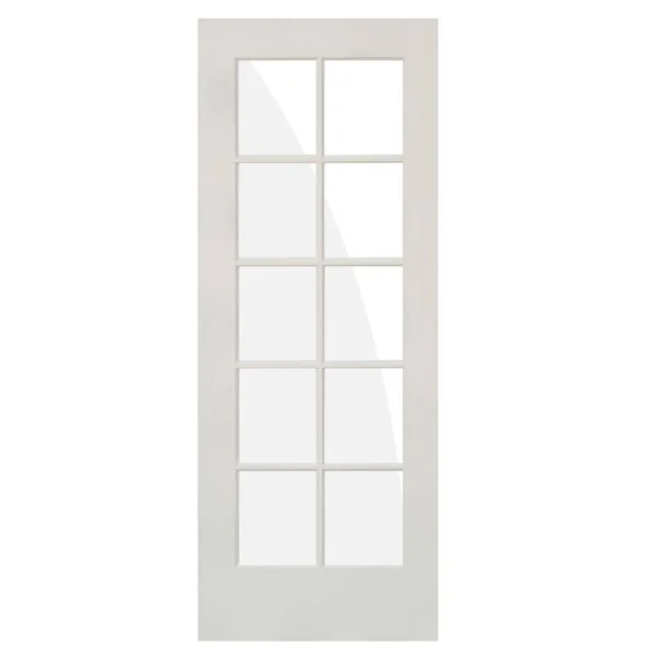Krosswood Doors 24 in. x 80 in. Shaker MDF Primed Wood Low-E Glass Right-Hand 10-Lite Clear Composite Single Prehung Interior Do