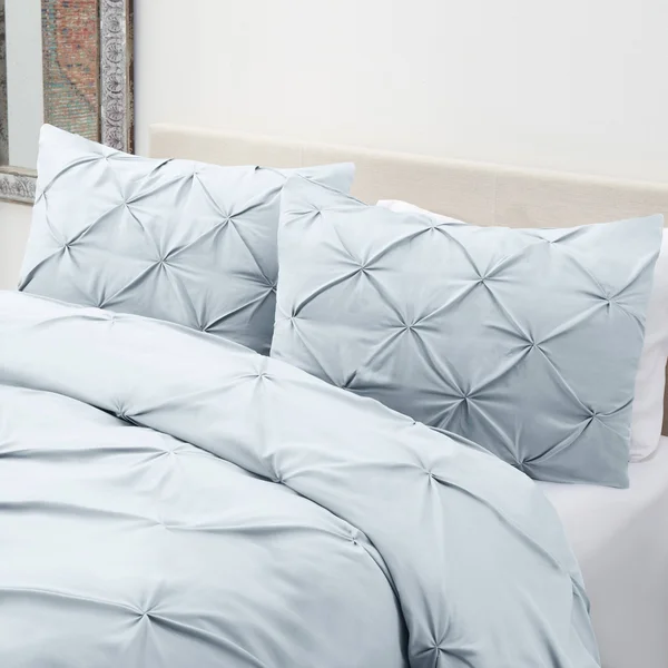 Nestl Bedding Pinch Pleat Duvet and Comforter Set - Down Alternative Comforter and Ultra Soft Microfiber Duvet Set - Twin - Ligh