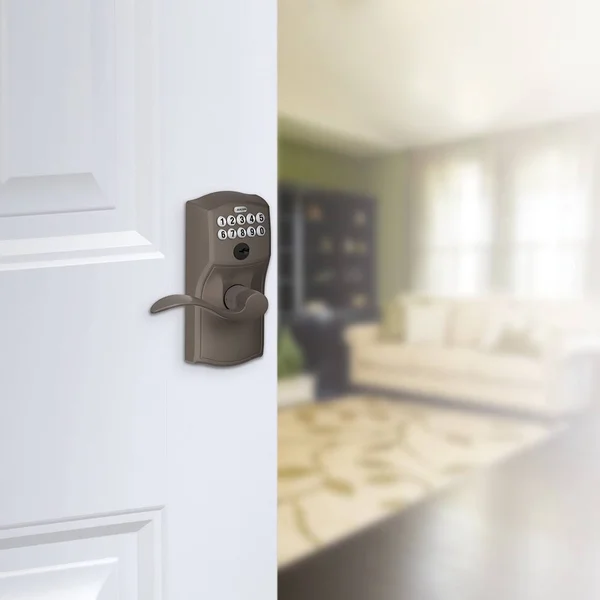 Schlage FE595 CAM/ACC Camelot Keypad Flex-Lock Entry Leverset with Accent Lever