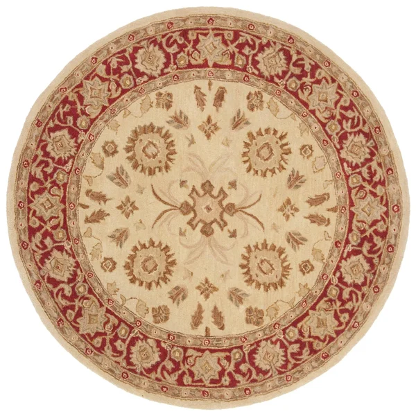 Safavieh 4& x 4& Round Anatolia AN551A Ivory - Red Rug
