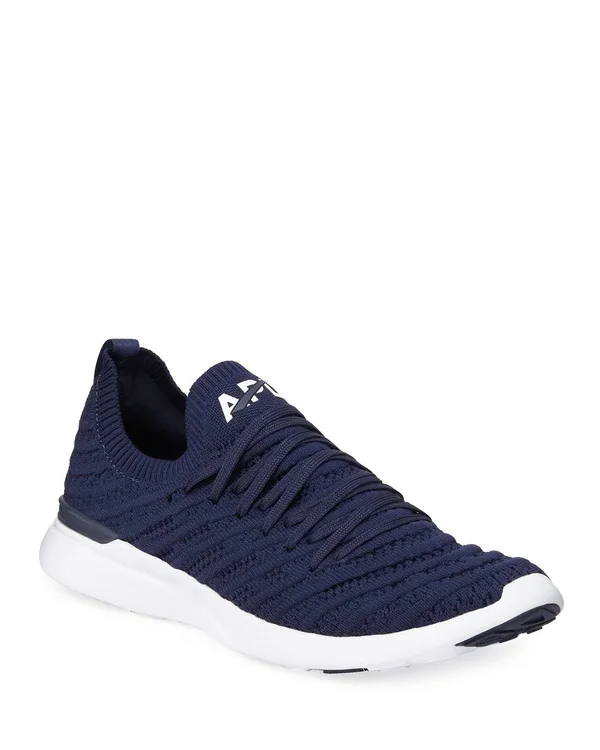 APL Women's Techloom Wave Navy/White Shoes in Size 6.5, Athletic Propulsion Labs