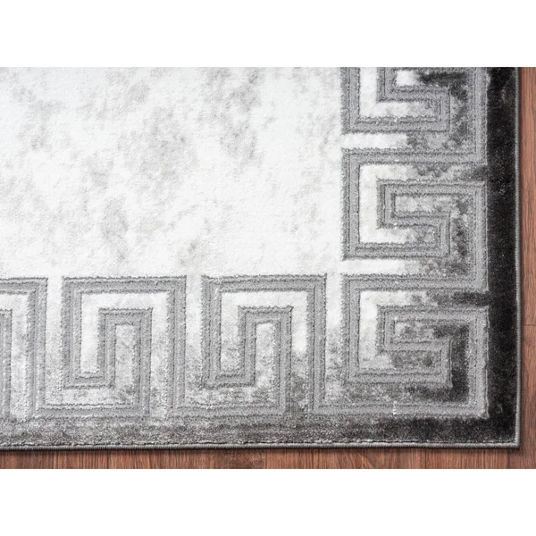 MDA Home Brooklyn Gray Contemporary Polypropylene Area Rug - 5&2x22 x 7&5x22