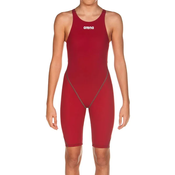 Arena Girls& Powerskin St 2.0 Open Back - Junior Deep Red 28