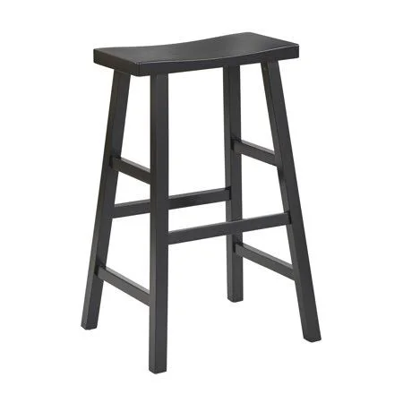 Mainstays Counter Height Saddle Bar Stool, 24 inch, Black