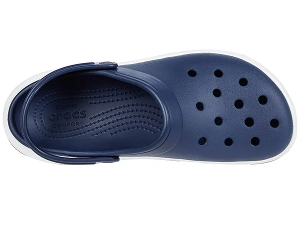 Crocs Navy, White Crocband Full Force Clog Shoes