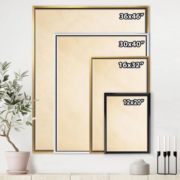 Designart Abstract Neutral III- Mid-Century Framed Canvas in White - FL30324-30-40-WH