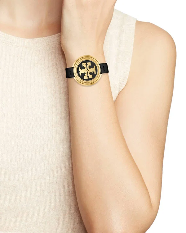 Tory Burch The Miller Leather Strap Watch, 36mm - Black